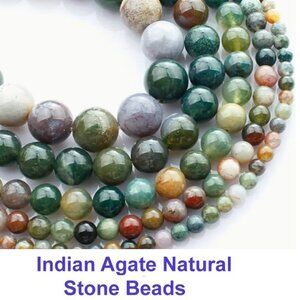 Natural Indian Agate Beads   15" Strand